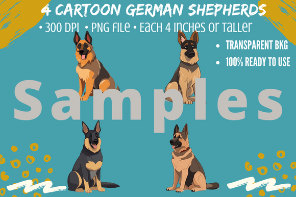 Adorable German Shepherd Clip Art for Creative Projects