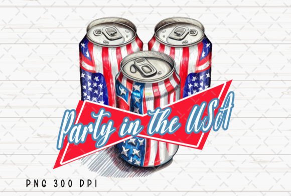 Can Party in the USA Retro 4th of July: A Vintage Design Asset