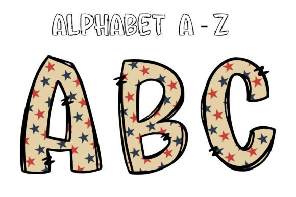 Celebrate with Style: The Patriotic USA Flag Doodle Alphabet