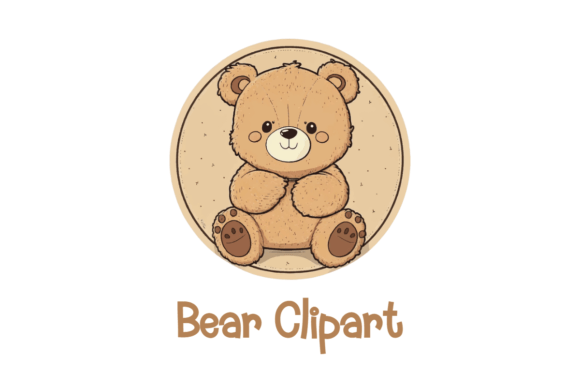 Cute Bear in Circle: A Playful Design Asset