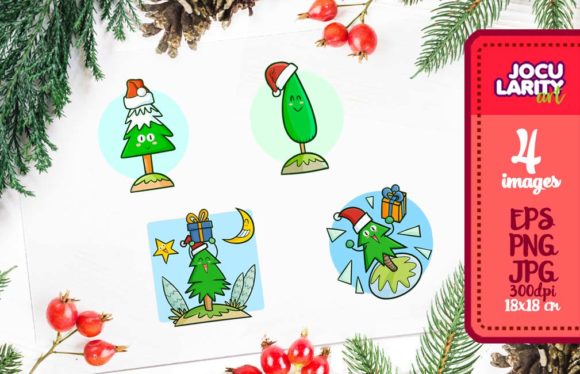 Designing Delightful Greetings with Cute Christmas Tree Characters