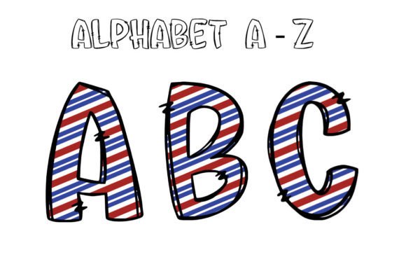 Designing with Patriotic USA Flag Doodle Alphabet 3