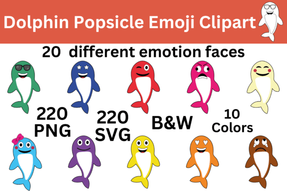 Dolphin Emoji Emotion Clipart: A Playful Asset for Modern Design
