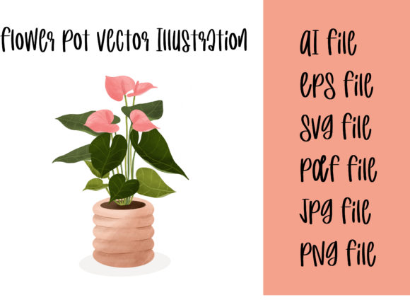 Flower Pot Anthurium Vector: A Creative Asset for Designers