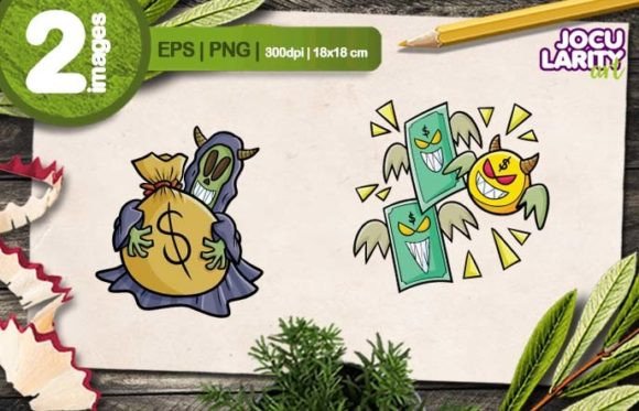 Funny Corruption Cartoon Illustration: A Design Asset with Bite