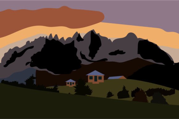 Mountain Illustration 11: Your Go-To Black-and-White Vector for Dynamic Design