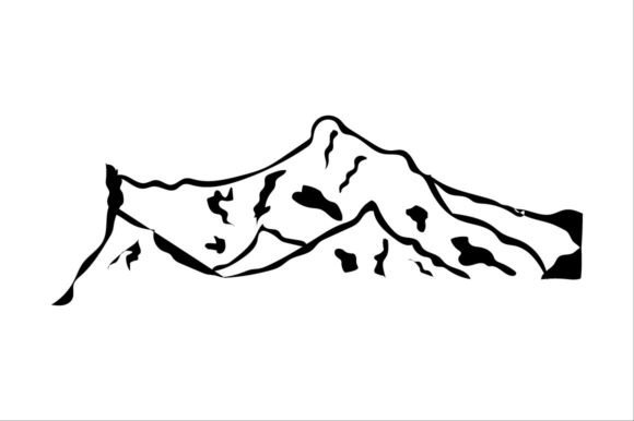 Mountain Vector 6: Bold Black & White Vectors for Design