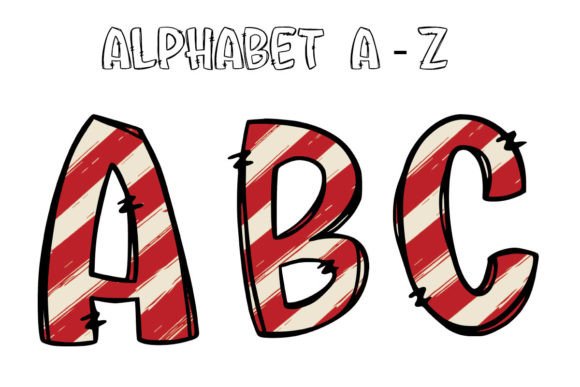 Patriotic USA Flag Doodle Alphabet PNG4: Your Design Secret Weapon