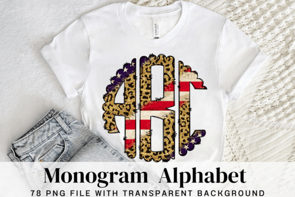 Patriotic USA Monogram Alphabet Letters2: Bold Design Asset