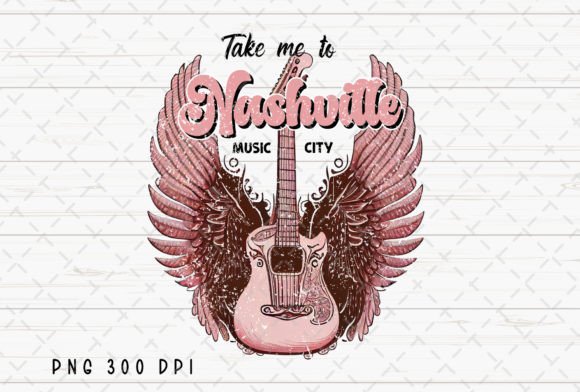Take Me to Nashville Guitar Music City: Authentic Country Charm for Your Designs
