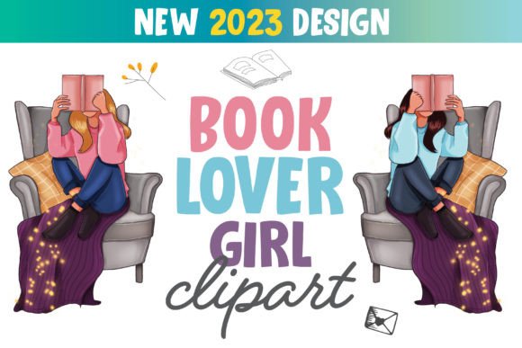 The Allure of the Book Lover Girl Reading Bookworm Clipart