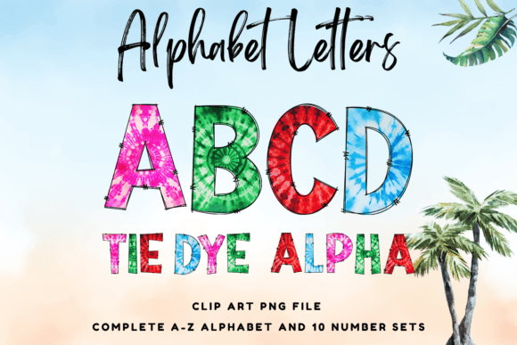 Tie Dye Summer Doodle Alphabet Letters 1: Infusing Vibrant Energy