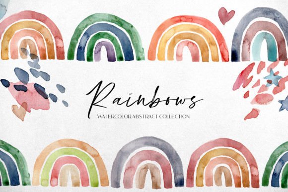 Unlock Creative Magic with Rainbows Watercolor Abstract Clipart