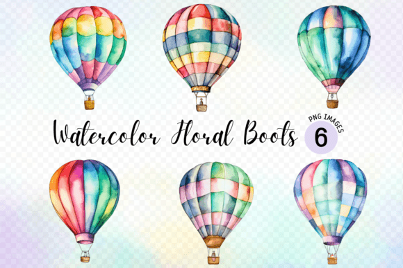Watercolor Hot Air Balloons Clipart PNG: A Designer's Dream Asset